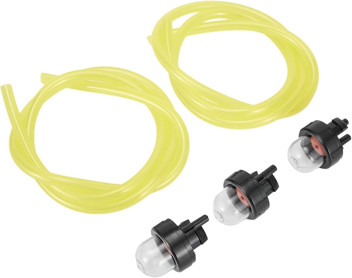 Brandstofpijp Kit - Primer Lamp - Kettingzaag Onderhoud - Universele Compatibiliteit - 3 Lampen 2 Buizen - Afgebeeld