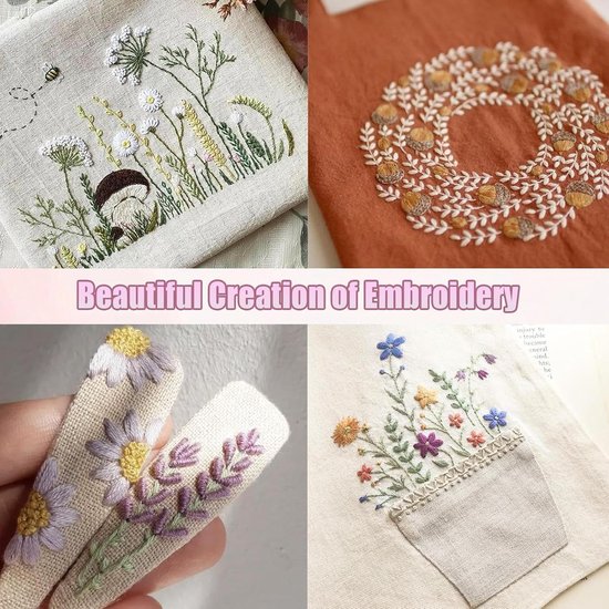 Borduurboek - Handwerk handleiding - Creatief ontspannen - Duidelijke patronen - 20 x 12.5 cm - Meerkleurig — afbeelding 5