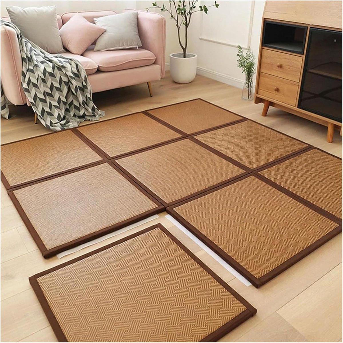 Tatami Mat - Japanse Vloermat Rotan - Zomerse Rust - Opvouwbaar Ontwerp - 60x60cm - Niet gespecificeerd