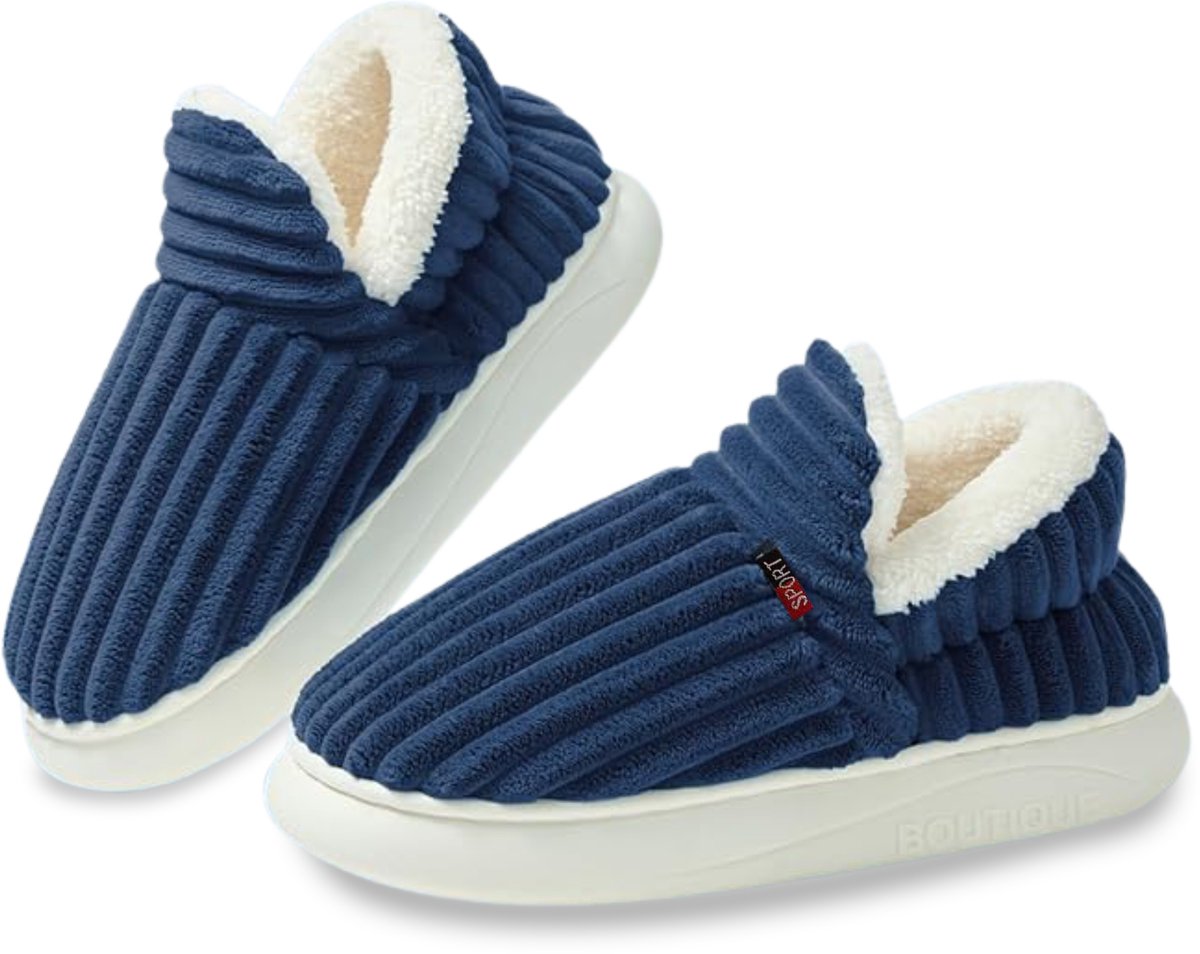 Somstyle Pantoffels - Maat 38/39 - Sloffen Dames & Heren - Huisschoenen Antislip - Donkerblauw