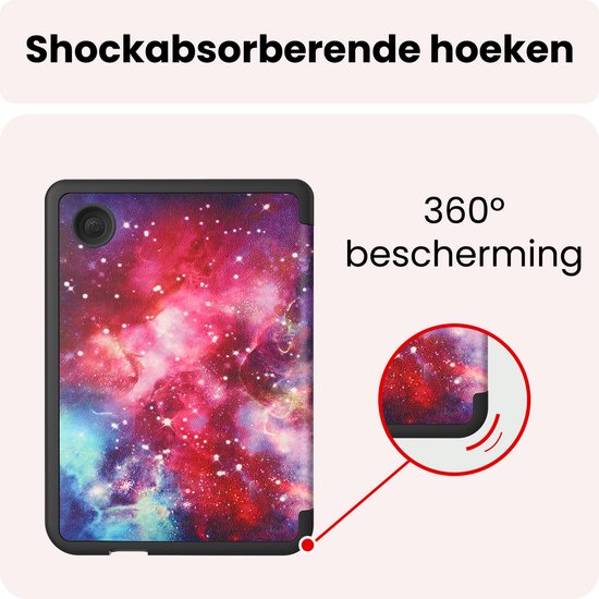 Hoes Geschikt voor Kobo Clara 2E Hoesje Bookcase Cover Book Case Hoes Sleepcover Trifold - Galaxy — afbeelding 4