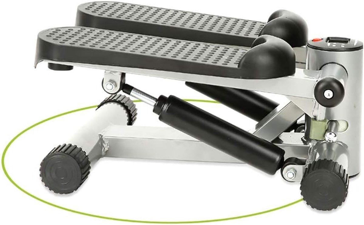 Hometrainer Stepper - Mini Trainer - Thuis Trainen - Hydraulisch Weerstandssysteem - Compact Ontwerp - Zilver Grijs