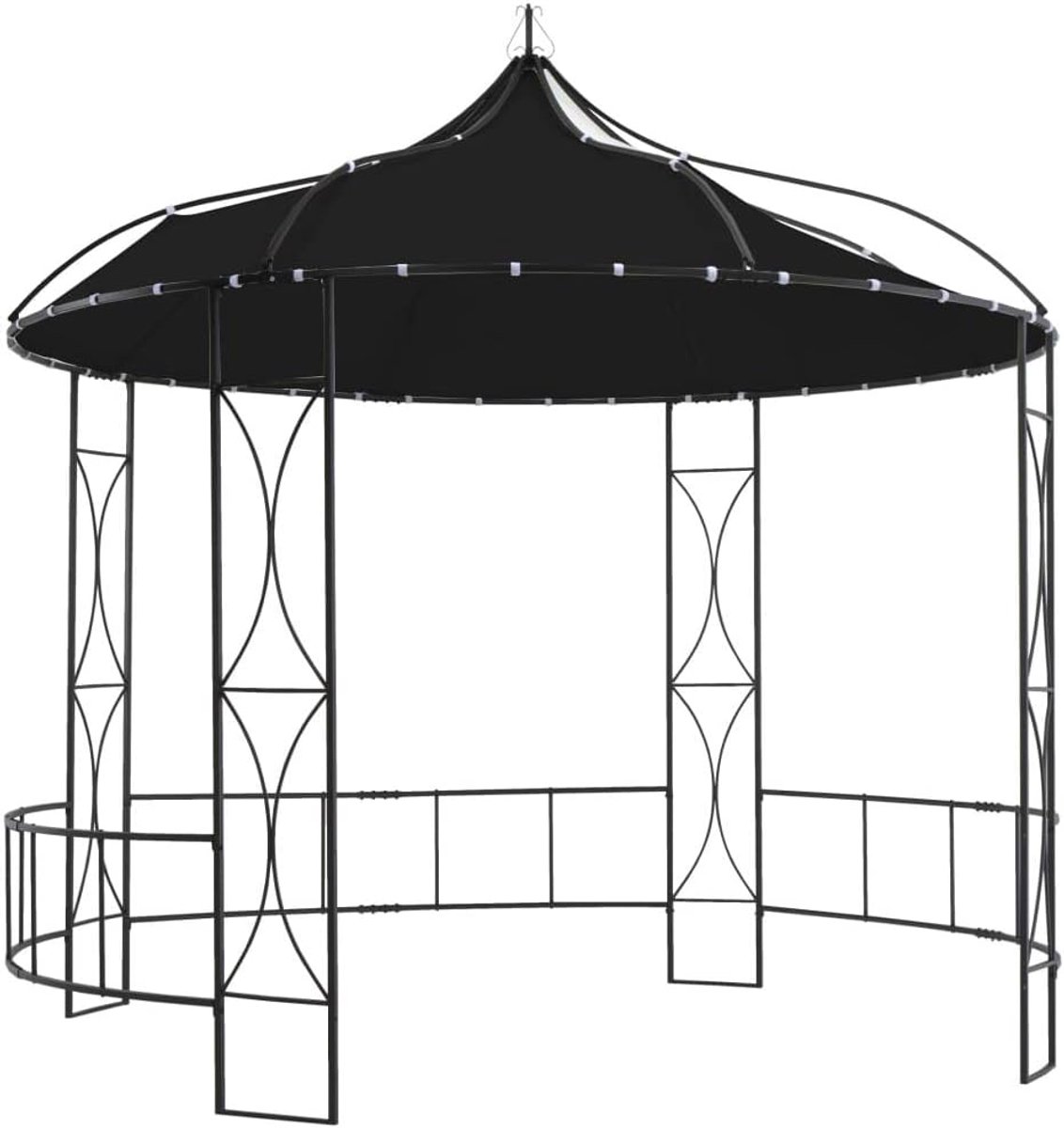 Tuinpaviljoen Rond Dak - Feesttent Buiten - Buiten Ontspannen - Stabiel IJzeren Frame - 300 x 290 cm - Antraciet