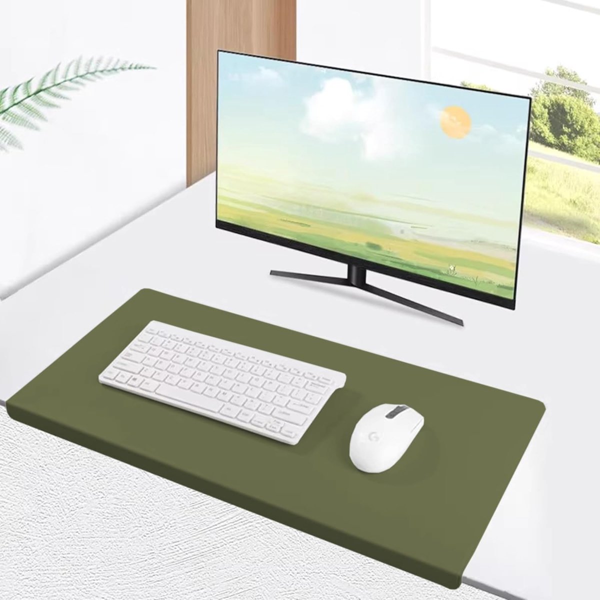 Luxe Bureau Mat - Tafelmat Muismat - Bureau Organisatie - Waterproof Krasbestendig - 110x60cm - Groen
