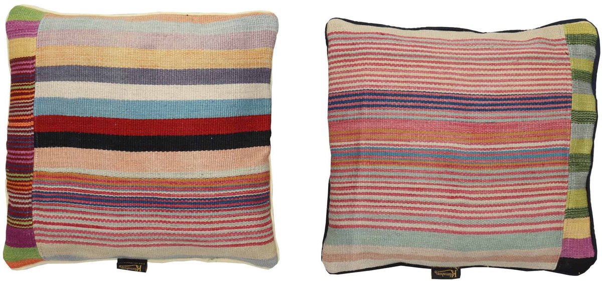 Multicolor Gestreepte Kilim Kussenhoes