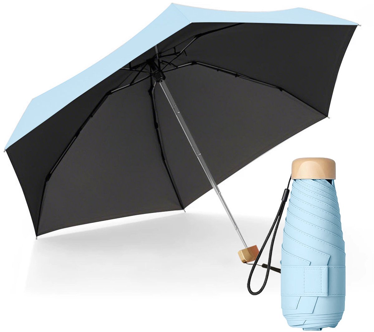 LE MONDE DU PARAPLUIE Compacte, opvouwbare UV-reisparaplu,Roze