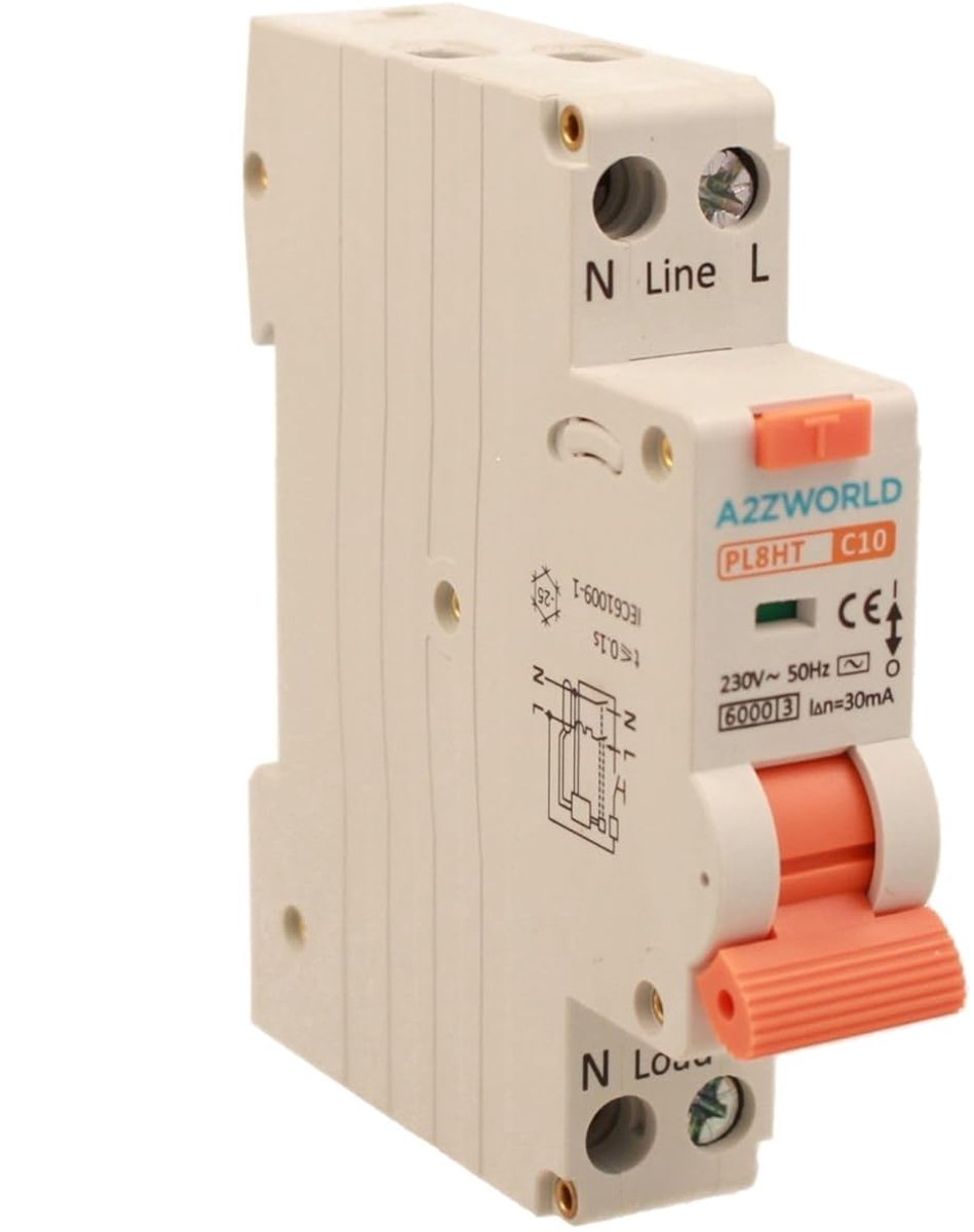 Differentieel Schakelaar - Aardlekschakelaar - Veiligheid Installatie - Type AC Bescherming - 1 Module - Wit