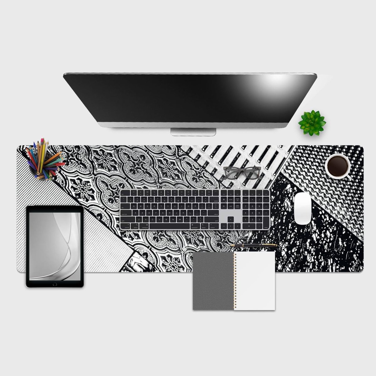 Bureauonderlegger - Mat Bureau - Werkplek Organiseren - Waterafstotend PVC - 120x40 cm - Metallic