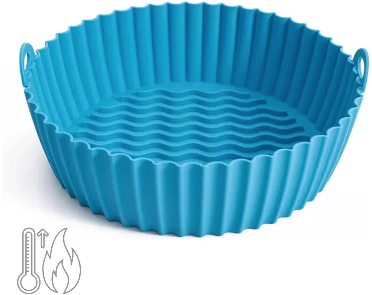 CRLYN® Airfryer Accessoires - Siliconen Bakje - Bakpapier - Blauw