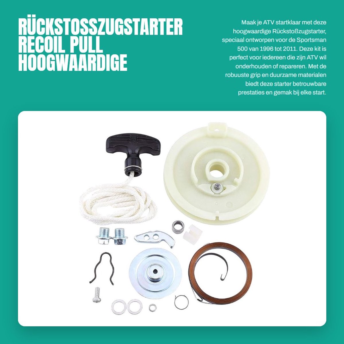Dailygoods- Terugloopstarter - Grip - Trekkoord - Reparatieset