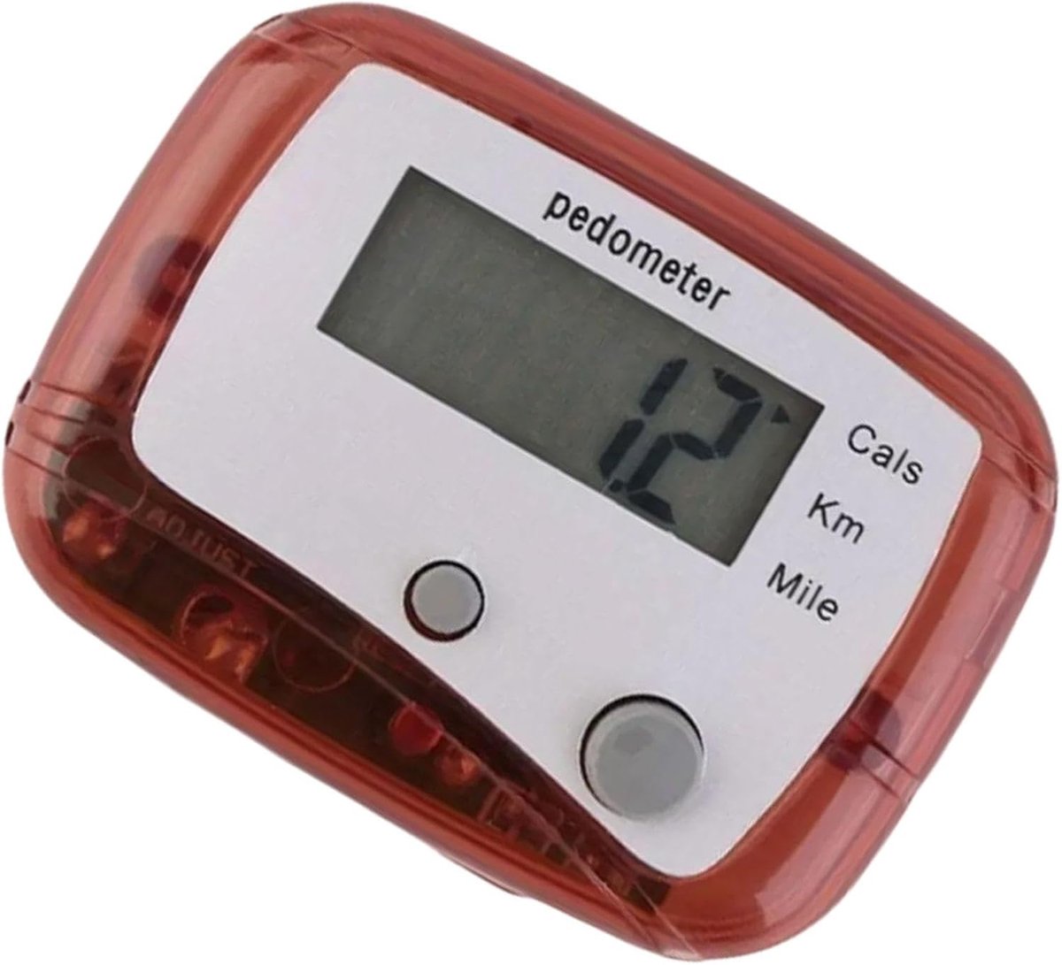 Stappenteller - Wandelcomputer - Fitness Bijhouden - Eenvoudige Bediening - 4.7 x 3.5 cm - Rood