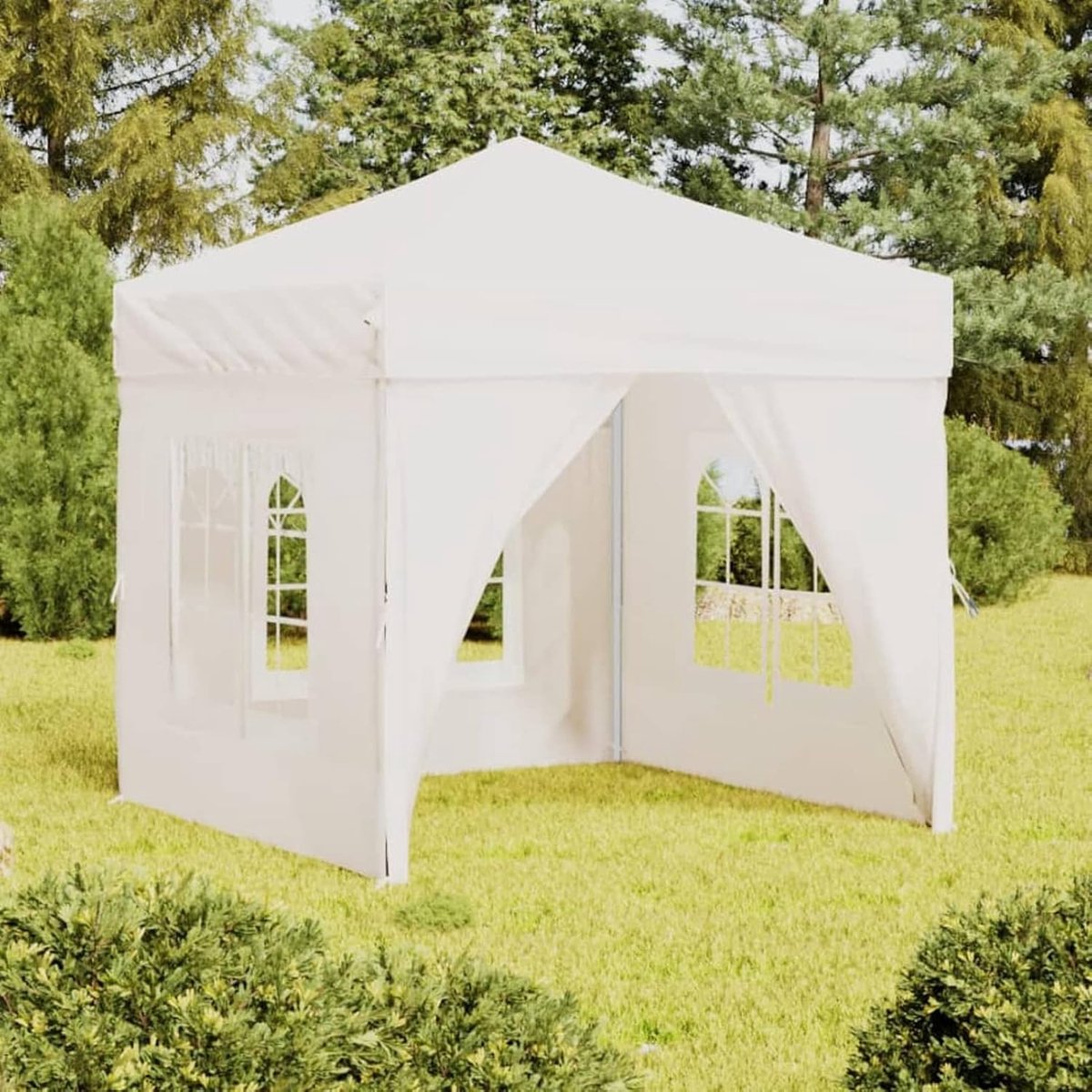 Partytent Opvouwbaar - Feesttent Tuin - Buitenfeest Organiseren - Met Zijwanden - 2 x 2 m - Wit