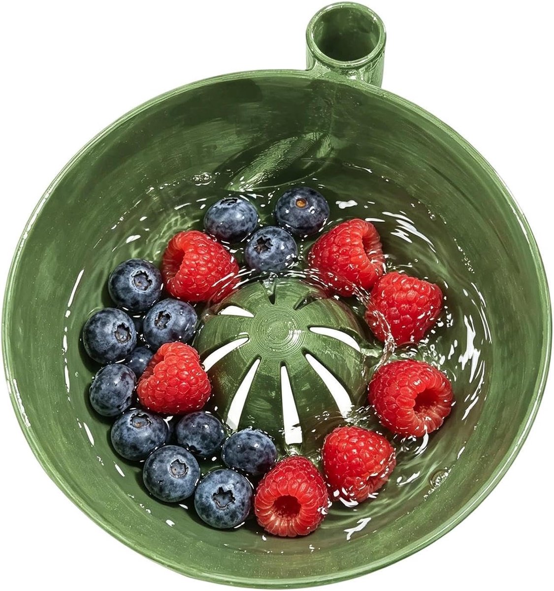 Fruit Wasmachine - Berry Kom - Keuken Voorbereiding - Zelf Roterend - 16.8 cm - Lichtgroen