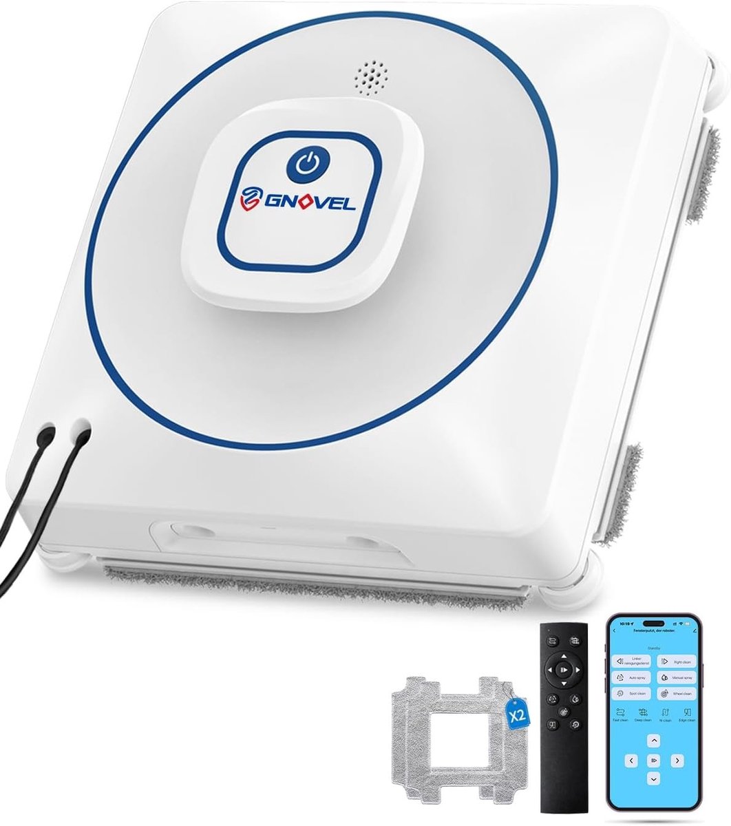 Raamreinigingsrobot - Wit - 8000 Pa zuigkracht - 15-voudig anti-valsysteem - Voor Ramen en Spiegels