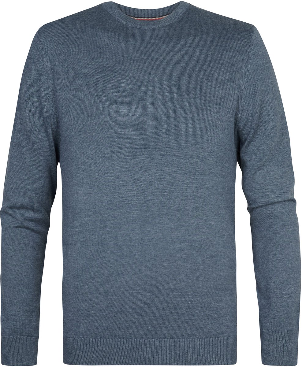Petrol Industries Trui Heren - Regular Fit - Fijngebreide Trui Mannen - Ronde Hals - 50% Katoen, 50% Acryl - Pullover - Blauw - Maat S