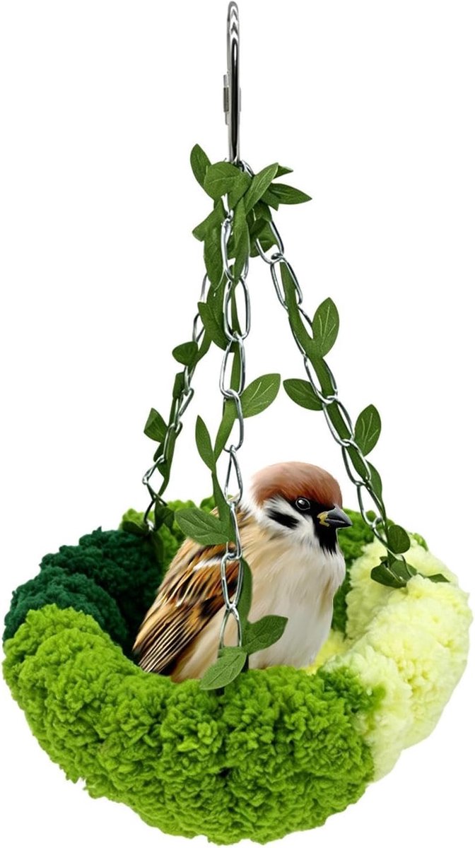 Vogelnest Pluche Bed - Huisdier Hangmat Nest - Rusten en Broeden - Natuurlijk Nest Nabootsing