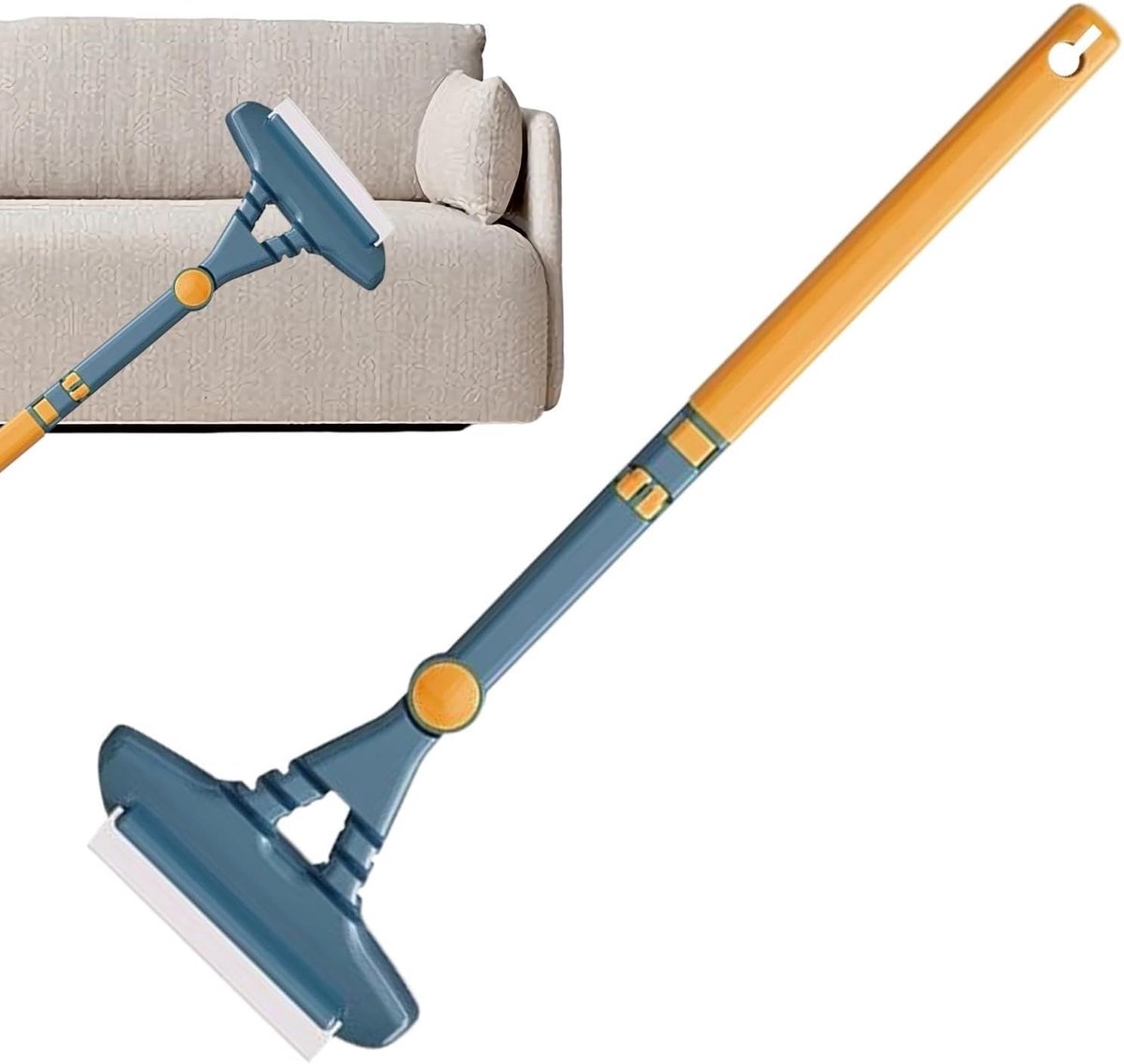 Raamscherm reiniger - Gaas stofdoek - Schoonmaken thuis - Verlengde handgreep - 458 cm - Geel