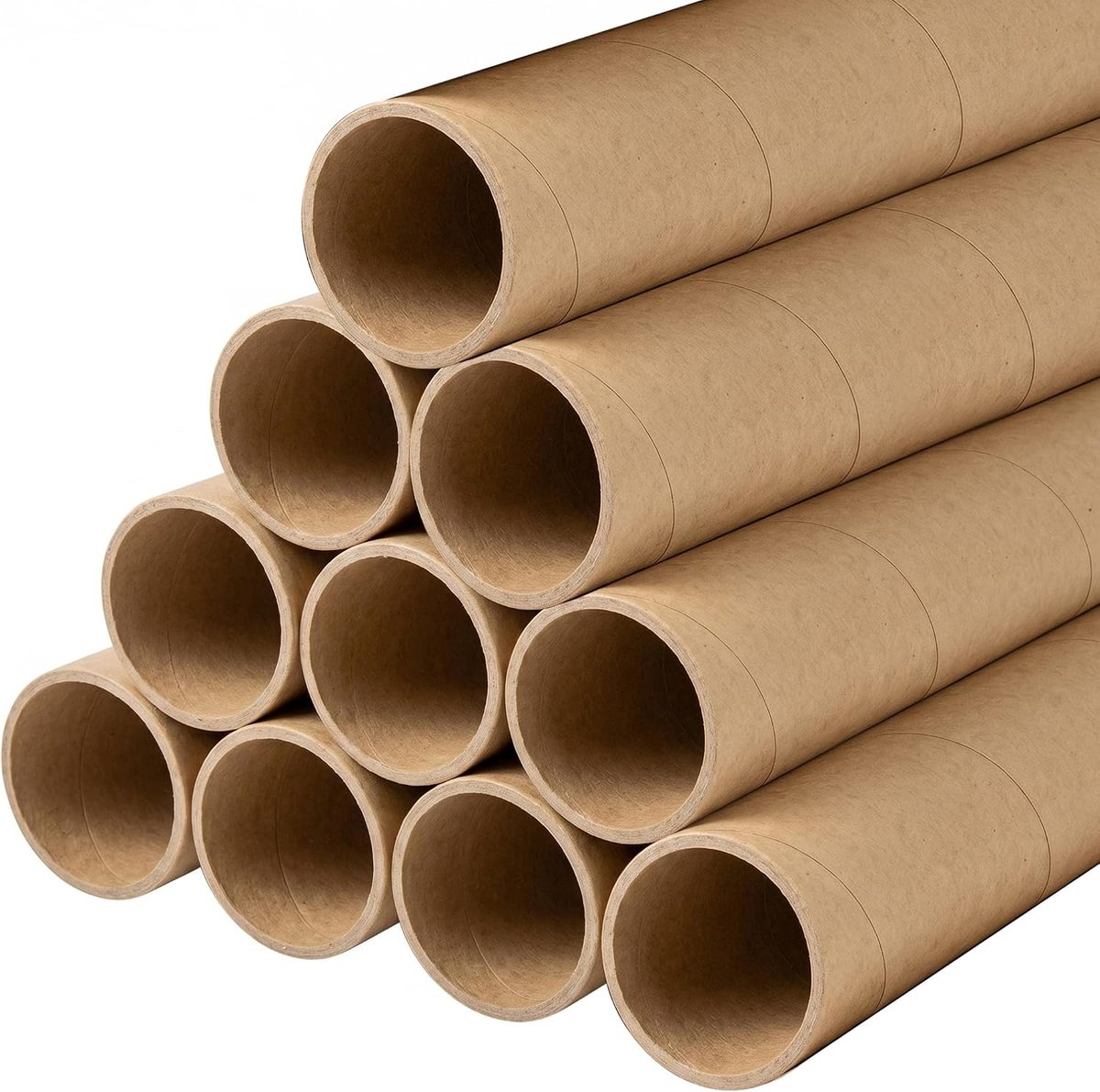 Kartonnen Buizen - Ambachtelijke Rollen - Creatief Ontwerp - Vochtbestendig Ontwerp - 10 Stuks 30cm - Bruin