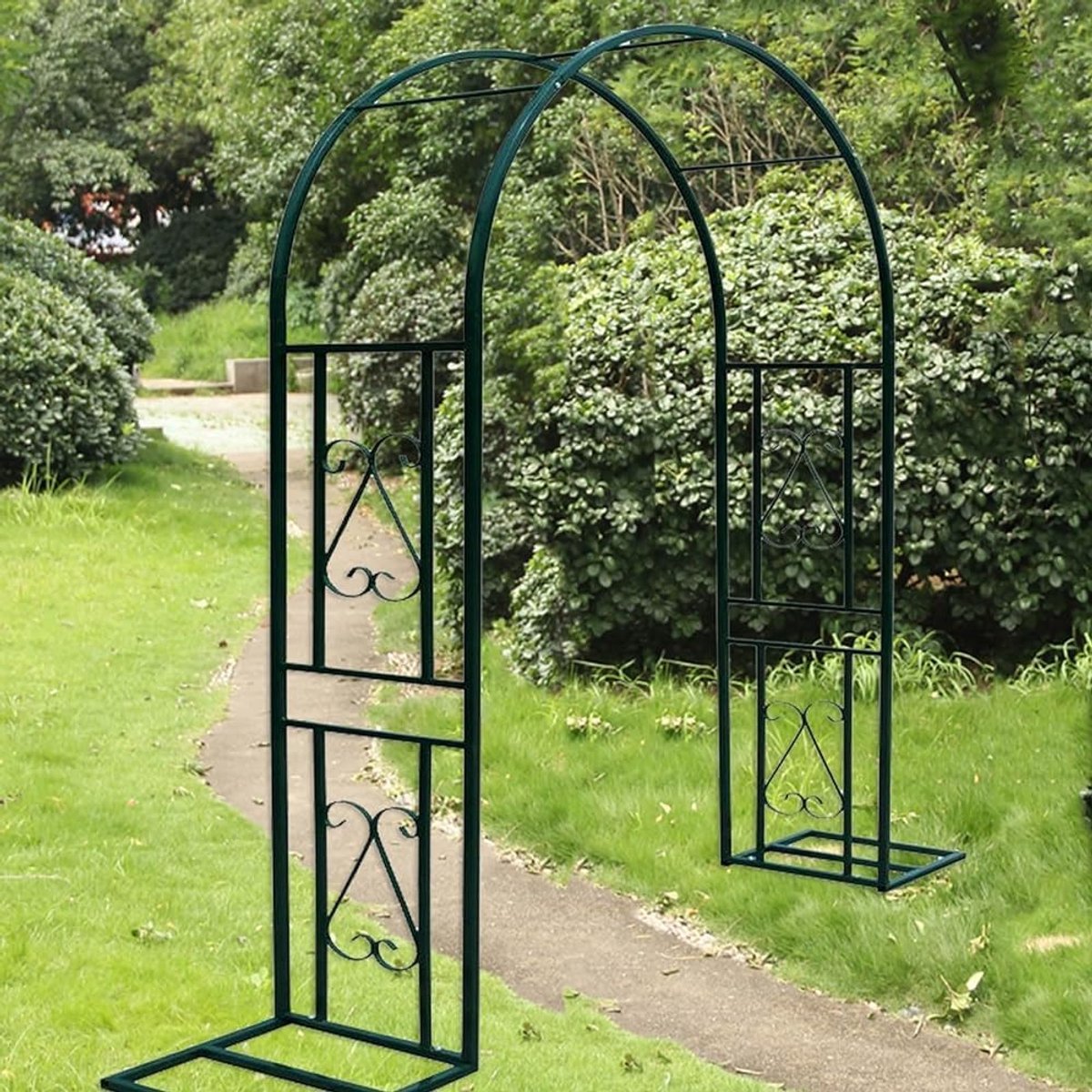 Tuinboog Metaal - Klimplant boog - Decoratieve Entree - Roestvrij Staal - 340x230 cm - Zwart