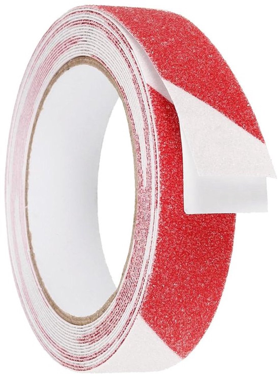 Antislipband voor Trap - Waterdicht - Rood en Wit - Voor Trappen - Houten Vloeren - Binnen