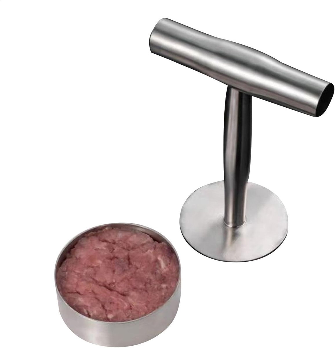 Burgerpers Patty Maker - Vleesvormer Keuken - Burgers Maken - Anti-aanbaklaag Roestvrij Staal - 17.5 x 13.2 x 9 cm