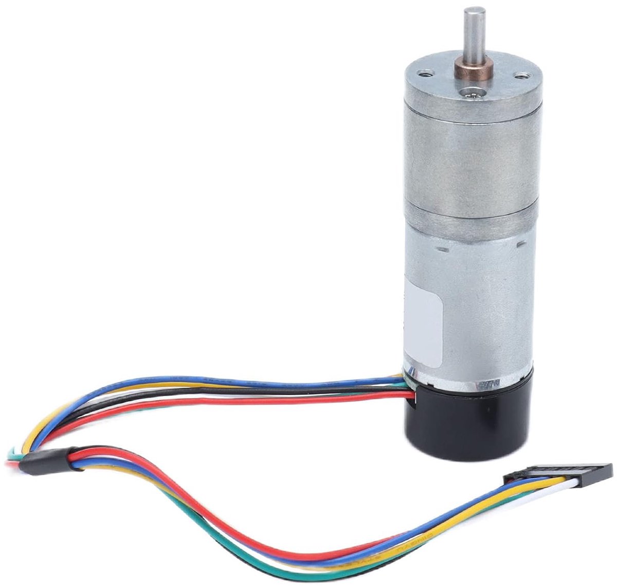 DC Motorreductor - Versnellingsbakmotor - Robot Projecten - Met Hall Encoder - 25mm Diameter - Zilver