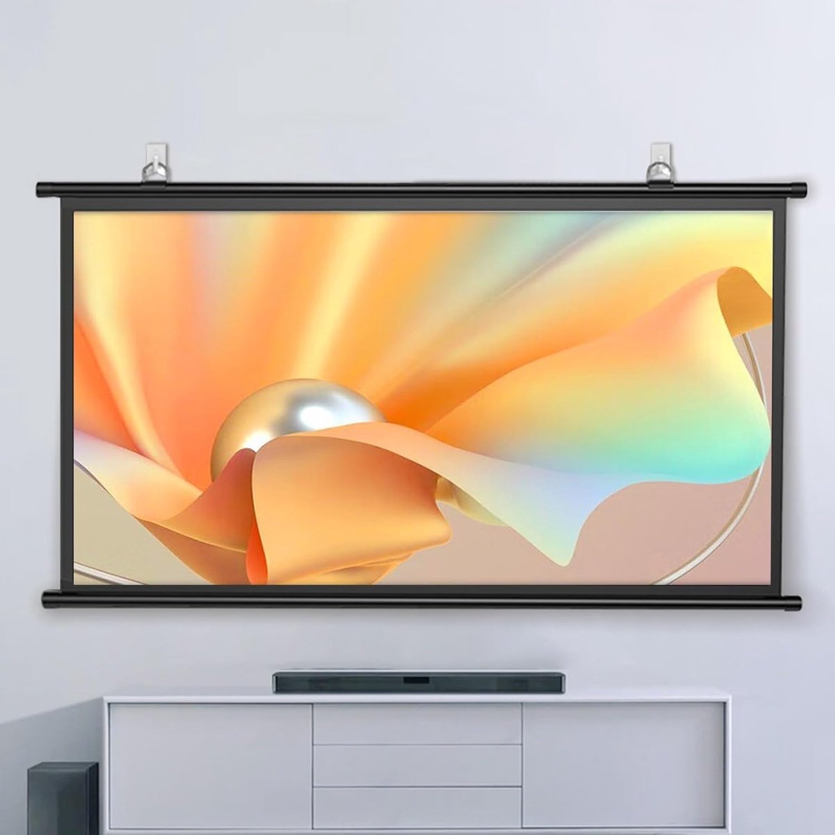 Projectiescherm Ophangbaar - Projector Scherm - Thuisbioscoop Presentaties - Mat Wit Glasvezel PVC - 30-72 Inch - Wit
