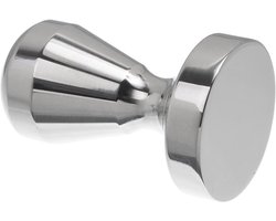 Koffie Tamper - Espresso Aanstamper - Perfect Espresso - Platte Basis - 5.1x5.1CM - Zilver