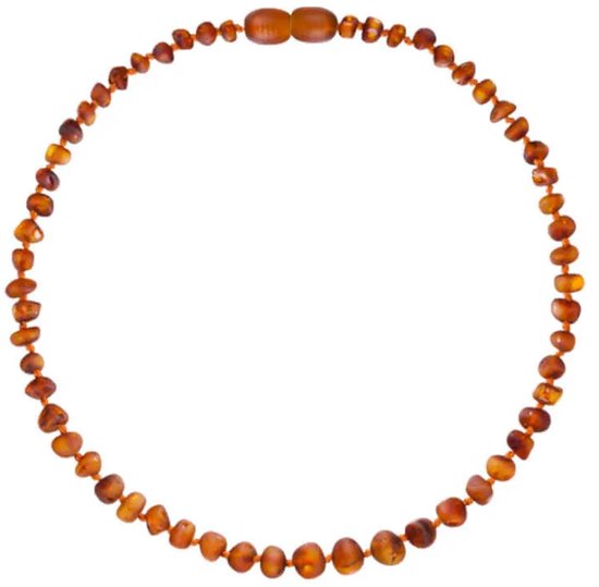Baby Natura - Barnsteen ketting - Baby/peuter - Cognac unpolished - 32 cm — afbeelding 2