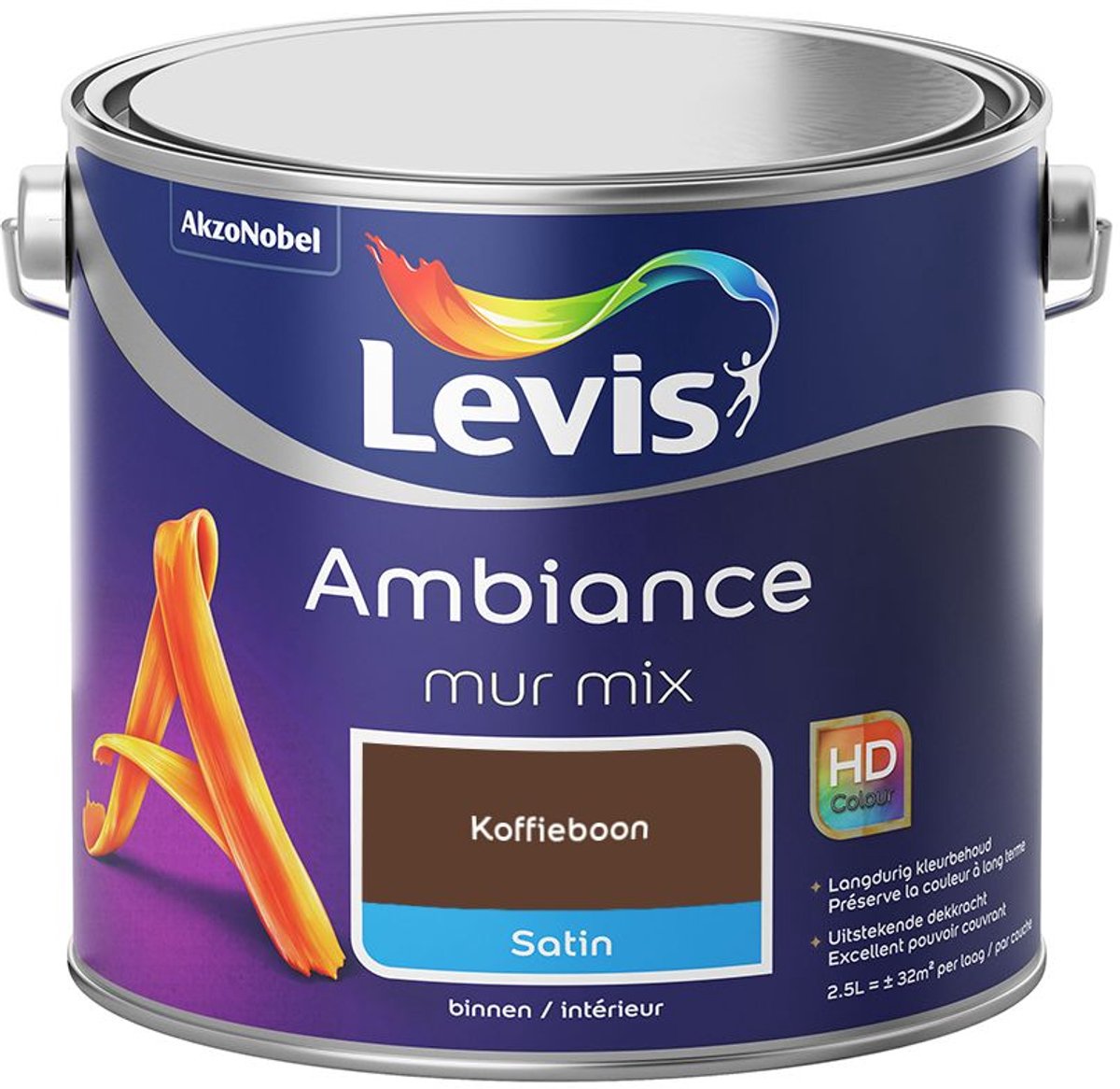 Levis - Ambiance Mur Satin Mix - Koffieboon - Mengverf - 2,5 L