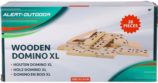 Alert Outdoorspel Domino XL (hout) – 7,5 x 15 cm