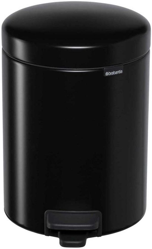 Brabantia NewIcon poubelle à pédale 5 litres avec seau intérieur synthétique - Matt Black