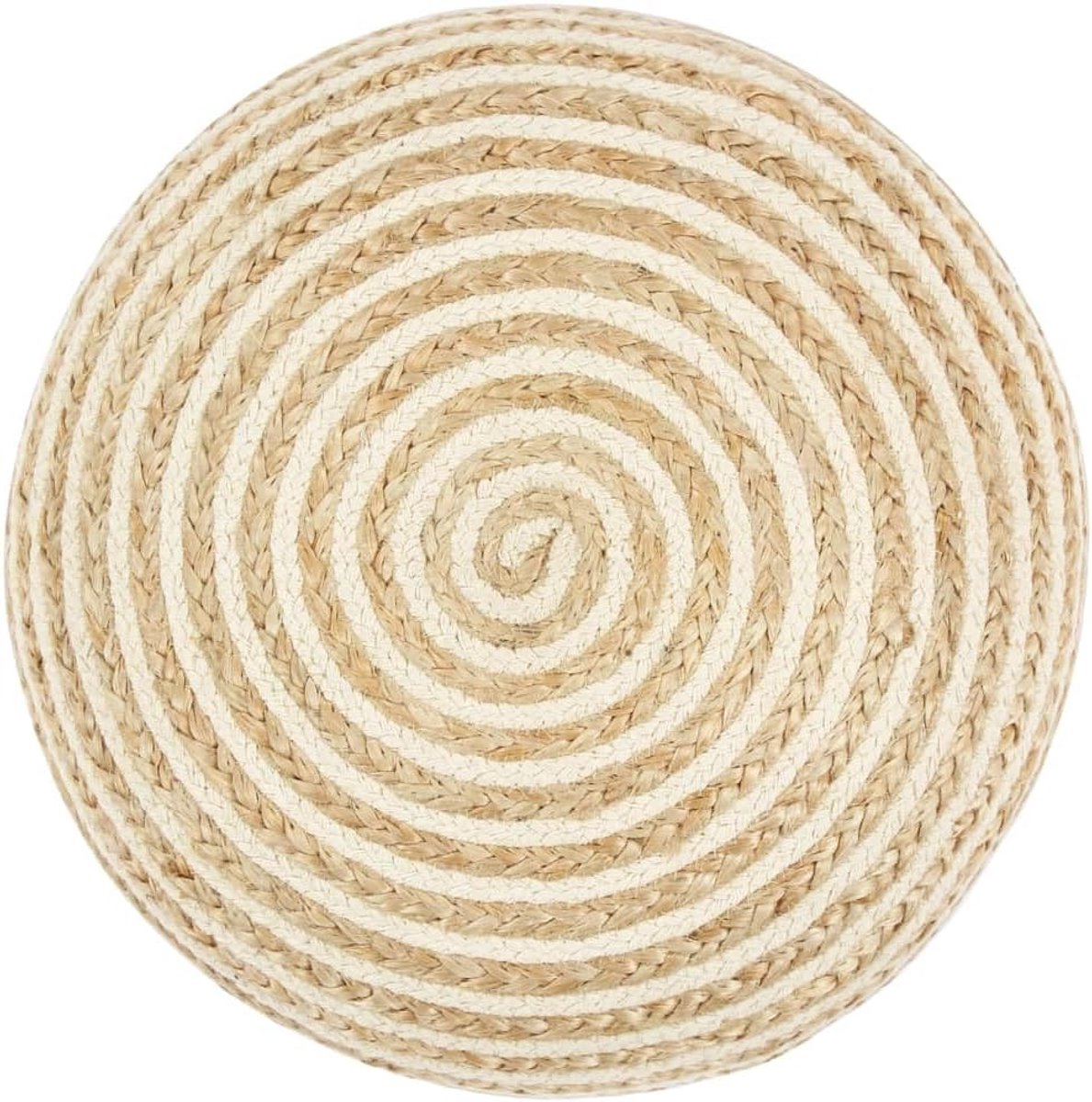 Gevlochten Poef - Voetenbankje Zitzak - Ontspannen Zitten - Handgemaakt Jute - 45 x 30 cm - Bruin