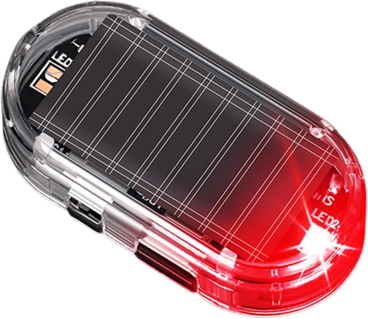 Alarm Licht - Waarschuwingslamp - Diefstal Preventie - Zonne-energie Opladen - 5x2.7cm - Rood Licht