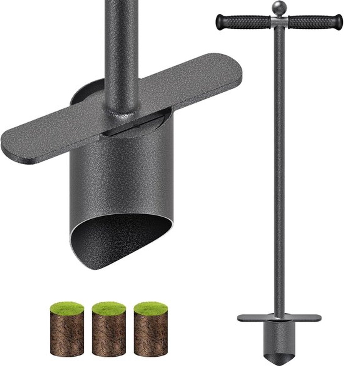 Bollenplanter - Tuingereedschap - Lange steel - Gazonplugger - Bloembollen planten
