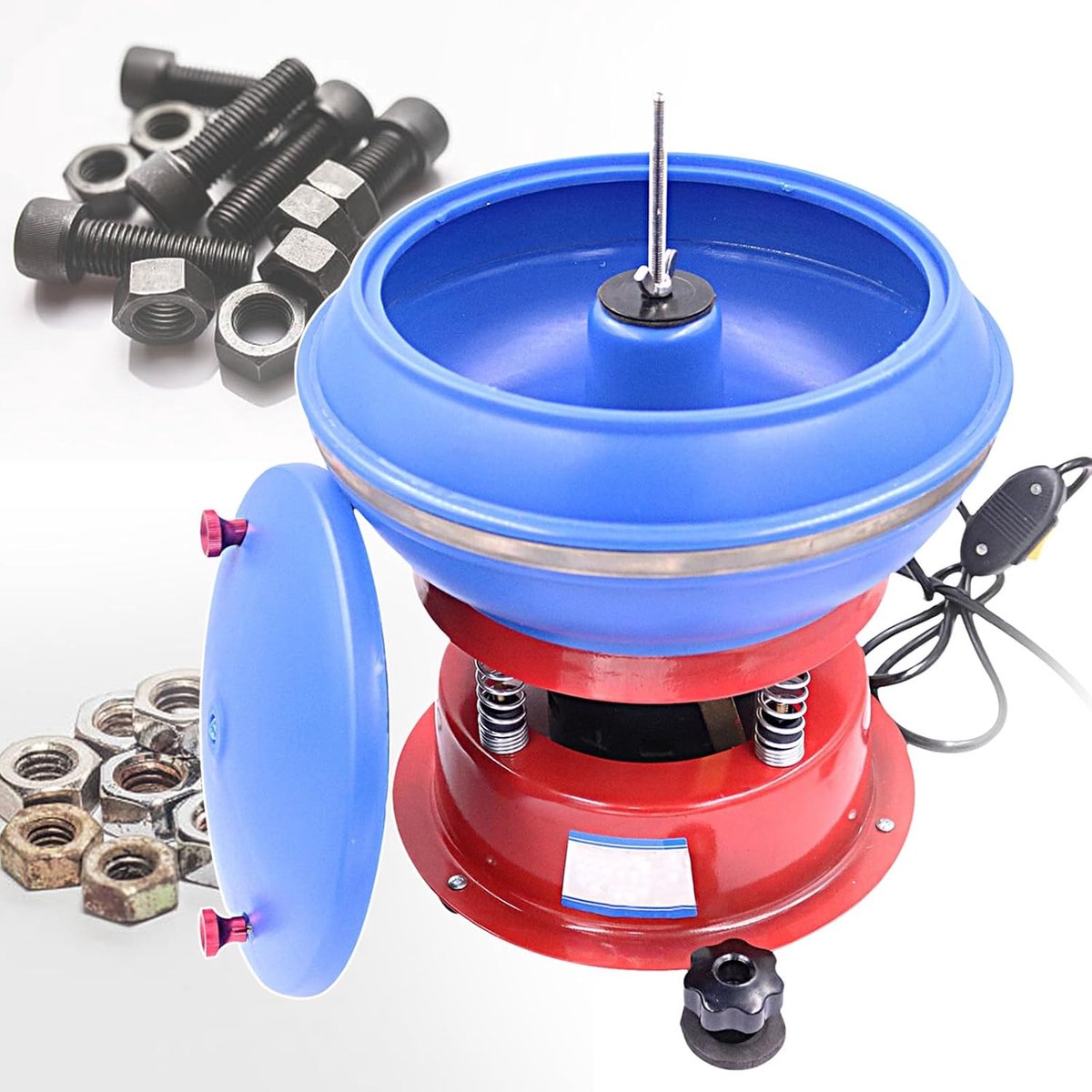 Polijstmachine Kleine - Vibratie Polijstvat - Sieraden Afwerken - Puur Koperen Motor - 3.5 Liter Capaciteit - Zilver