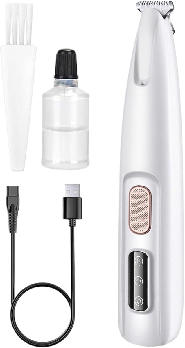 Elektrische Poottrimmer - Katten trimmer - Huisdier Verzorging - Waterdicht LED Licht - 16 cm - Wit
