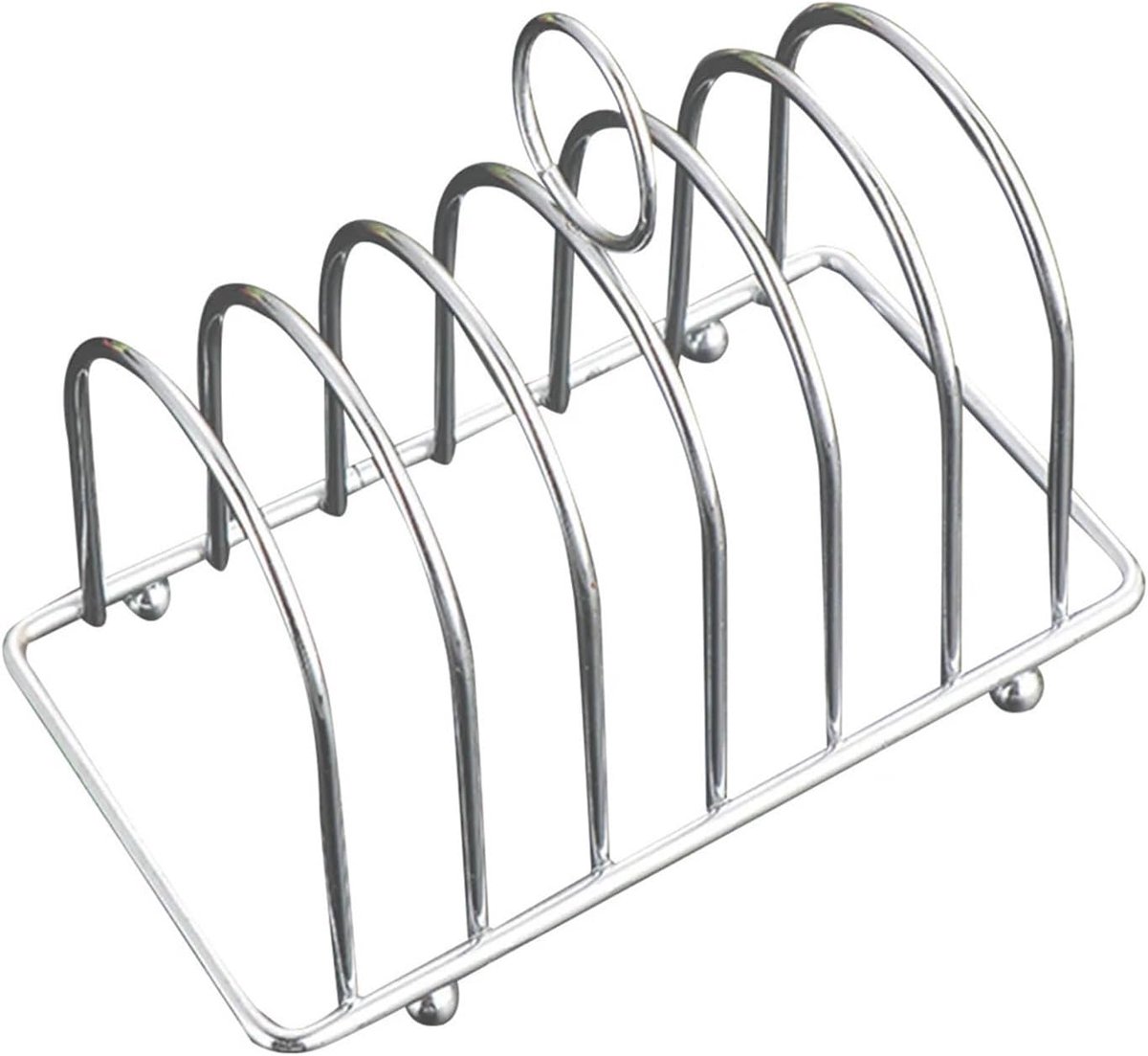 Toastrek Brood - Broodhouder Keuken - Ontbijt Serveren - RVS Constructie - 15 x 12 x 8 cm - Zilverkleurig