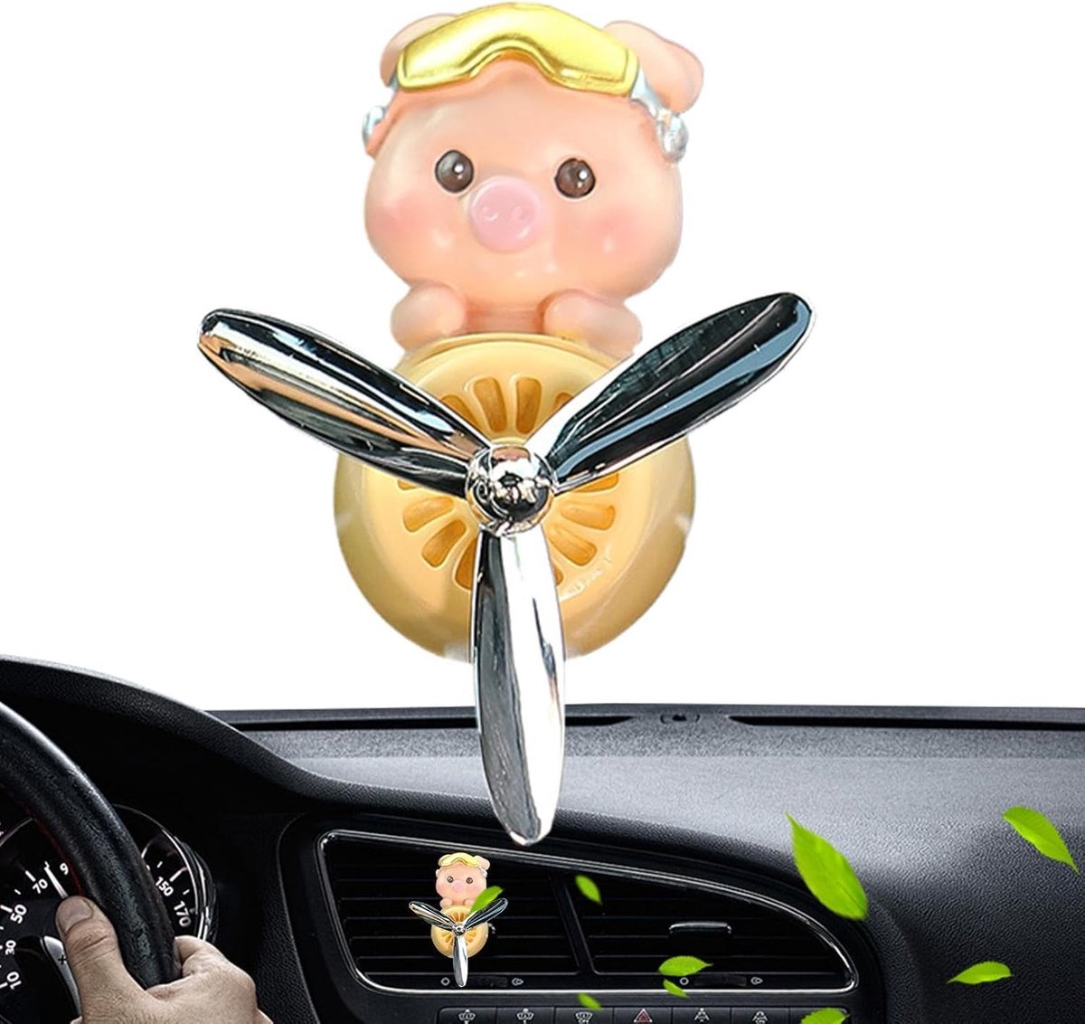 Auto Luchtverfrisser - Ventilatie Clip - Frisse Geur - Vliegtuig Vorm - Compact Formaat - Zwart