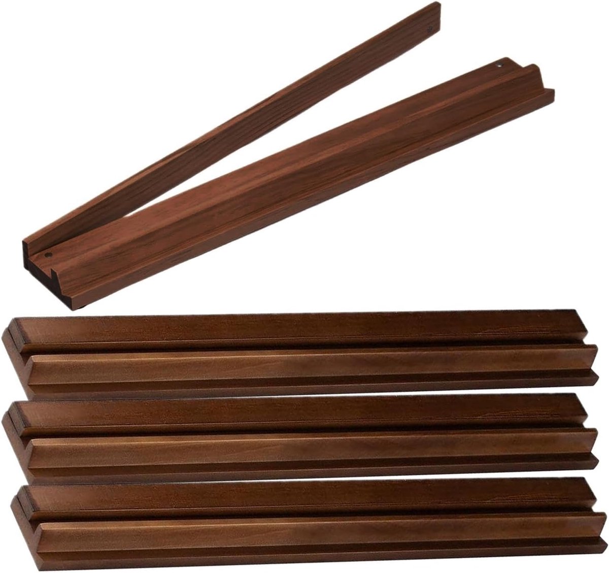 Houten Mahjong Set - Tafelspel Accessoires - Spel Organisatie - Magnetische Schuivers - 46x6x25 cm - Walnoot