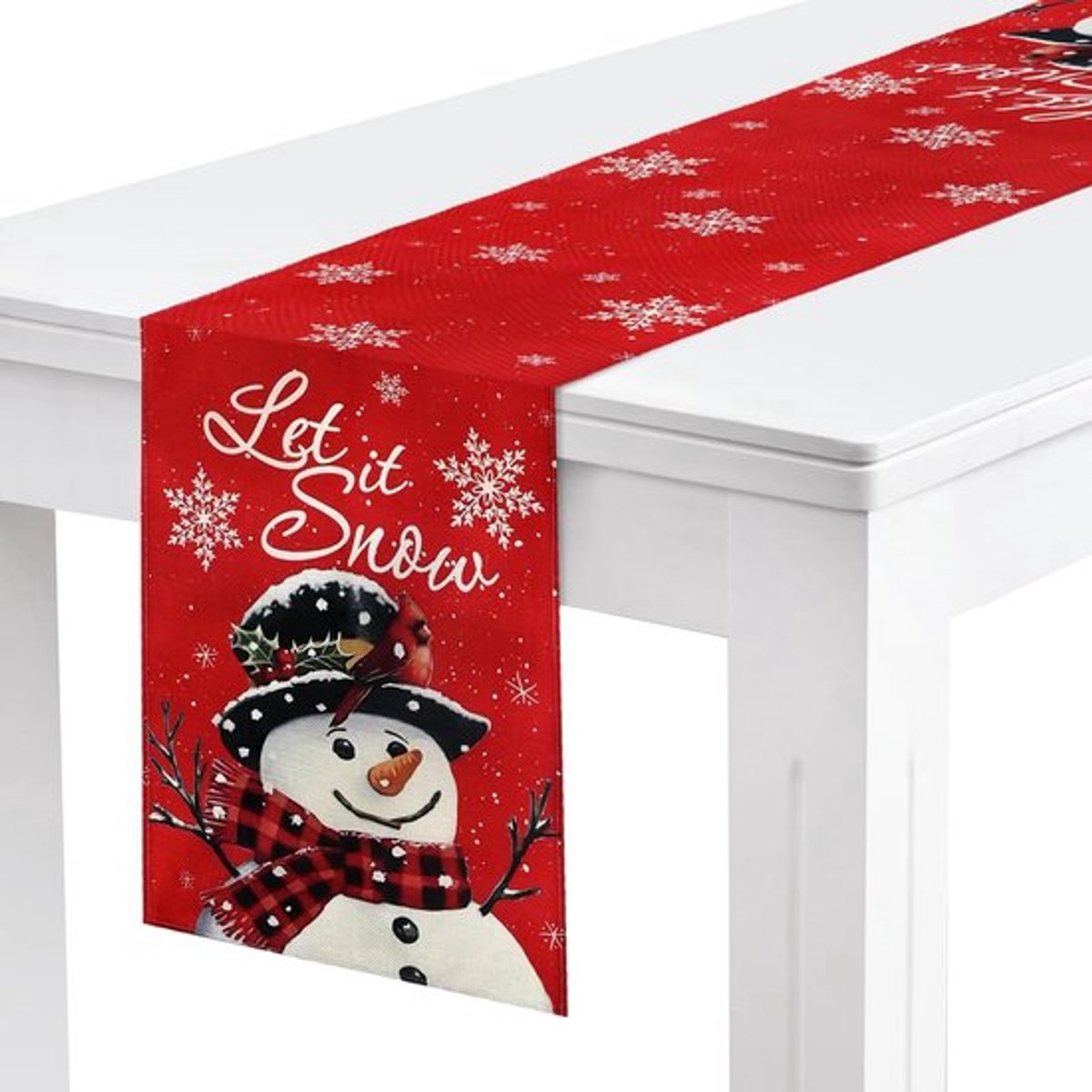Kerst tafelkleed Cosensi - classic sneeuwman vlokken