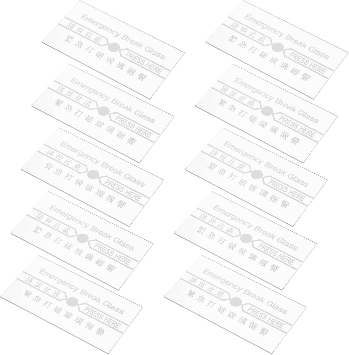 Vervangende Glasplaten - Alarm Onderdelen - Veiligheid Verbeteren - Hittebestendig Ontwerp - 10 Stuks - Transparant