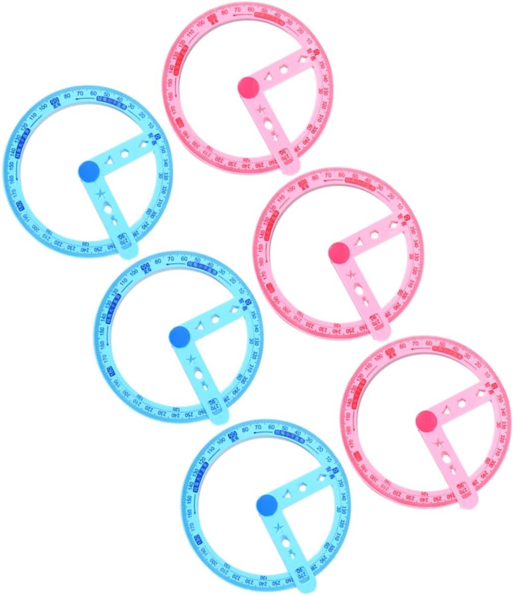 360 Gradine Protractor - Tekendriehoek Cirkel - Hoeken Meten - Onbreekbaar Plastic - 13 cm - Diverse Kleuren