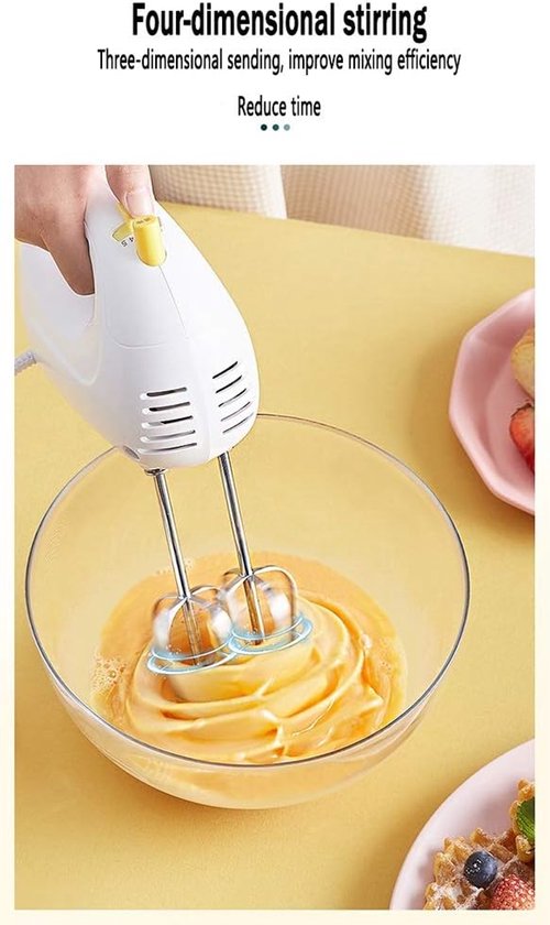 Elektrische Handmixer - Keukenmachine Garde - Thuis Bakken - 5 Snelheden - 150 Watt - Wit — afbeelding 5