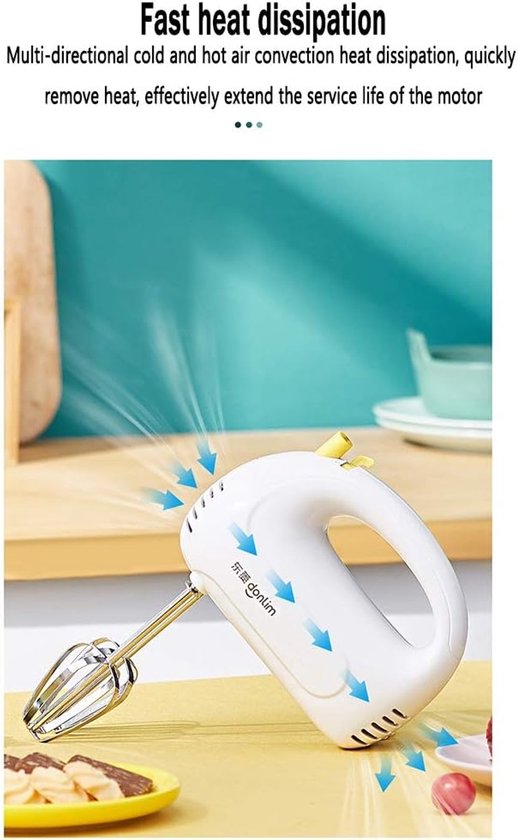 Elektrische Handmixer - Keukenmachine Garde - Thuis Bakken - 5 Snelheden - 150 Watt - Wit — afbeelding 4