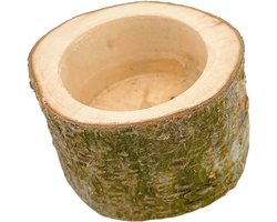Houten Voerbak Kleine Huisdieren - Hamsterbak Konijnenbak - Voeren van Huisdieren - Antiklekkend Ontwerp - 100 Gram - Multi