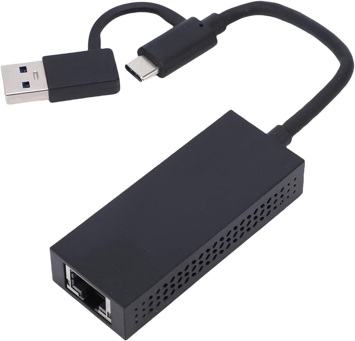 USB Ethernet Adapter - Netwerk Adapter LAN Adapter - Snelle Internetverbinding - 2-in-1 USB A C - 2.5 Gbps - Grijs