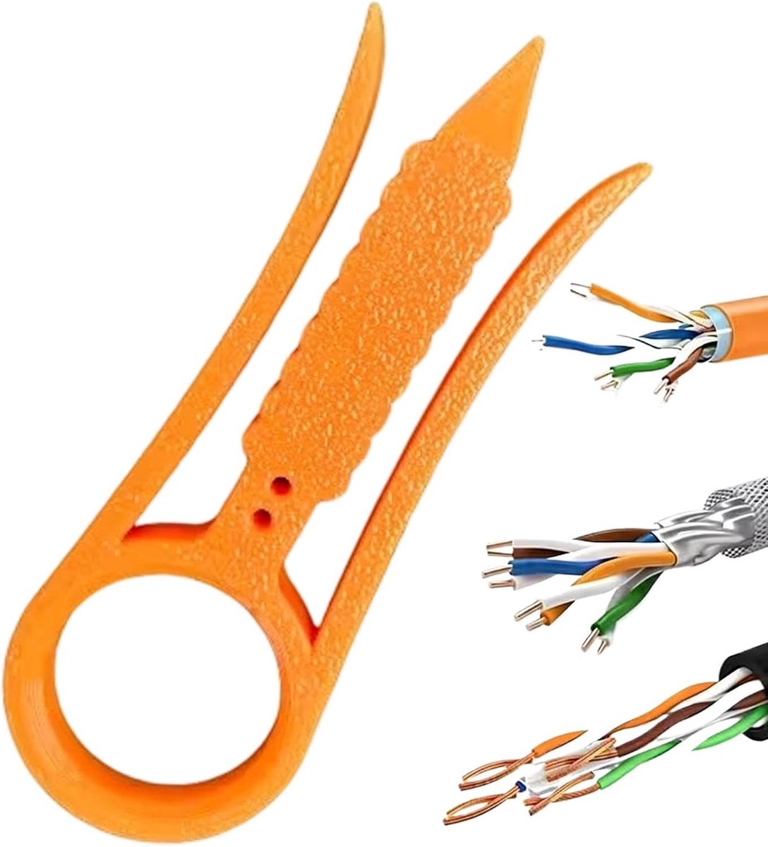 Mini Draadstripper - Kabelrechttrekker Splitser - Bedrading Klussen - Directe Organisatie - 7.9x2.7x0.6cm - Oranje
