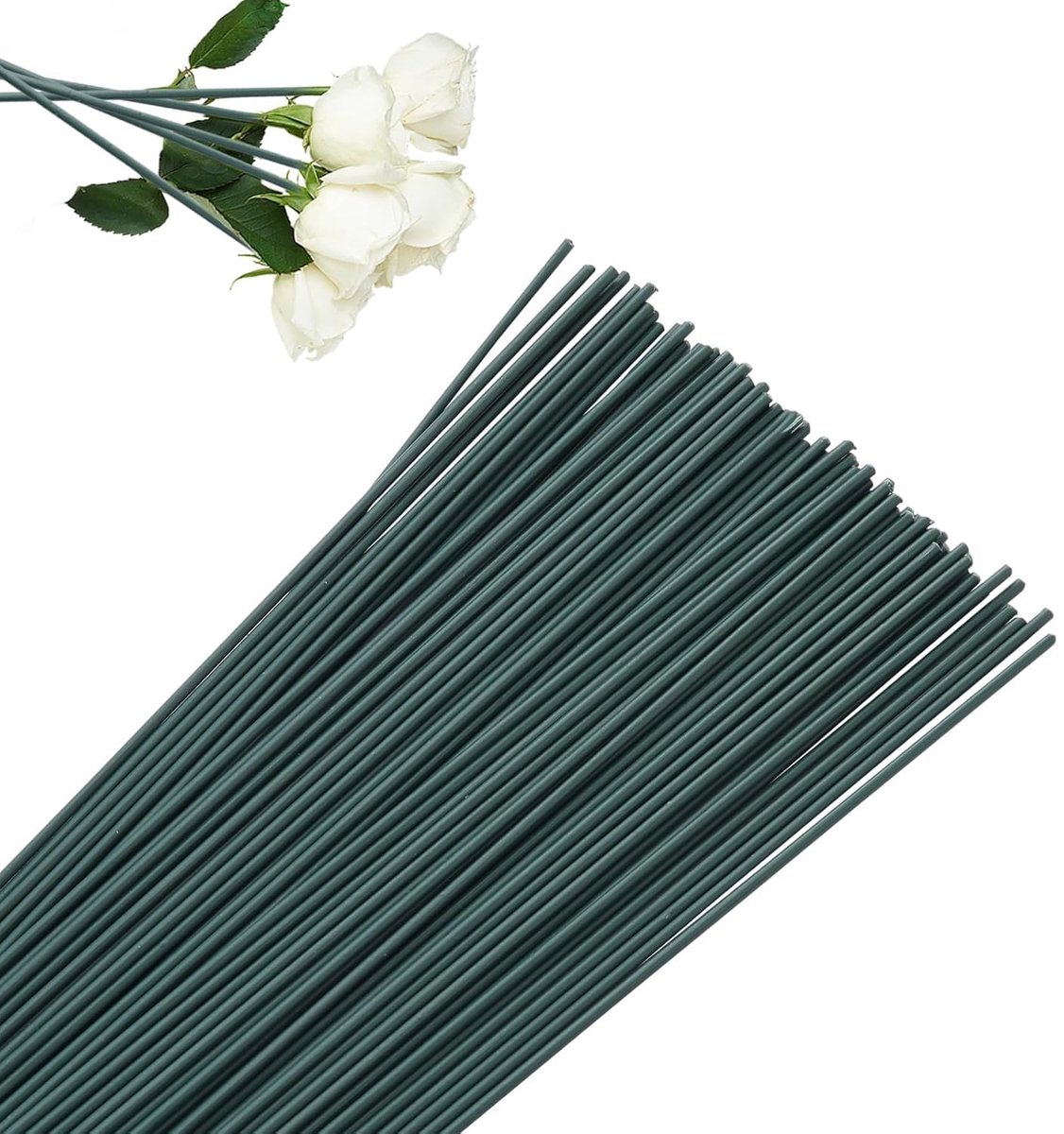 Bloemistenstelendraad - Bloemen Draad - Bloemstukken Maken - Groen Gelakt - 80 stuks 30 cm - Groen