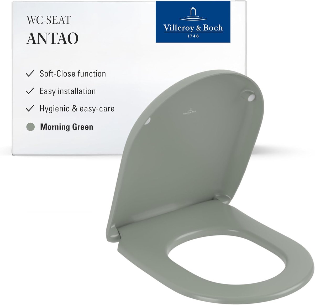 Toiletzitting - Toiletdeksel - Badkamer Vernieuwen - Soft-close mechanisme - Universeel Ovaal - Oceaan Groen Mat